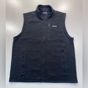 🔴SOLD🔴 Patagonia Men's Better Sweater Fleece Vest L Black Full Zip, Polyester